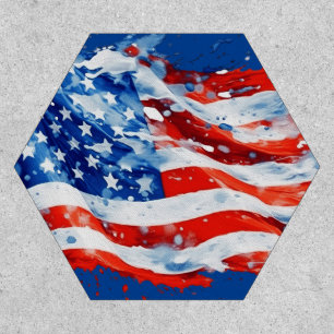 American Flag USA Watercolor 4th of July Patch