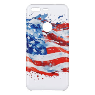 American Flag USA Watercolor 4th of July Uncommon Google Pixel Case