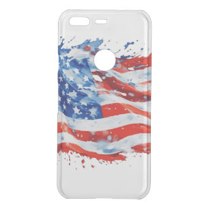 American Flag USA Watercolor 4th of July Uncommon Google Pixel Case