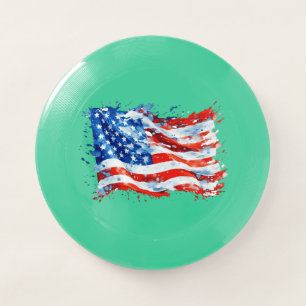 American Flag USA Watercolor 4th of July Wham-O Frisbee