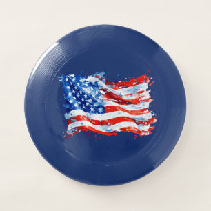 American Flag USA Watercolor 4th of July Wham-O Frisbee