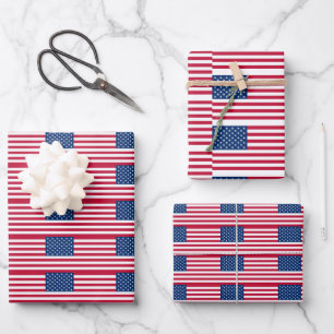 American Flag USA Wrapping Paper Sheets