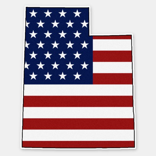 American Flag Utah Sticker