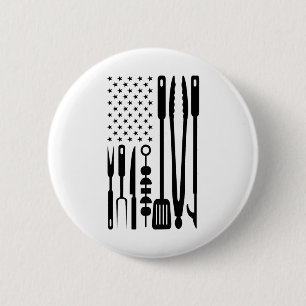 American Flag Utensil Bbq Tools Griller Pitmaster  Button
