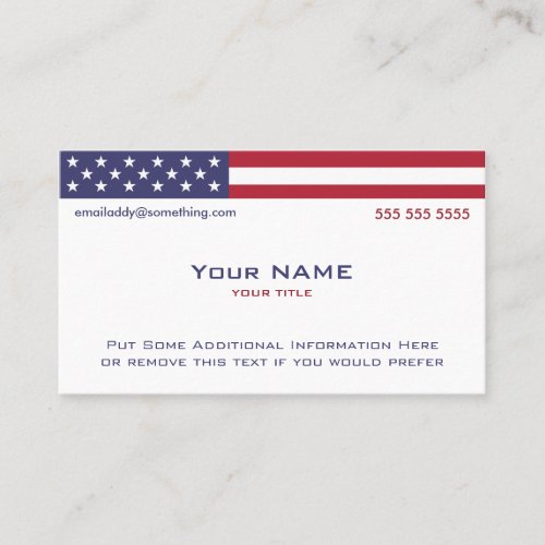 American Flag version 1 Business Card