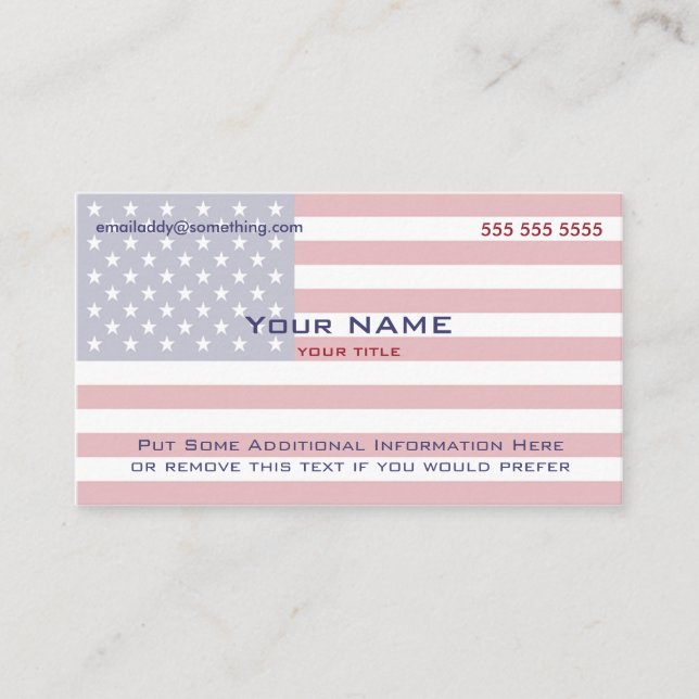 American Flag version 5 Business Card (Front)