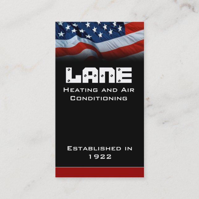 American Flag Vertical Business Card (Front)