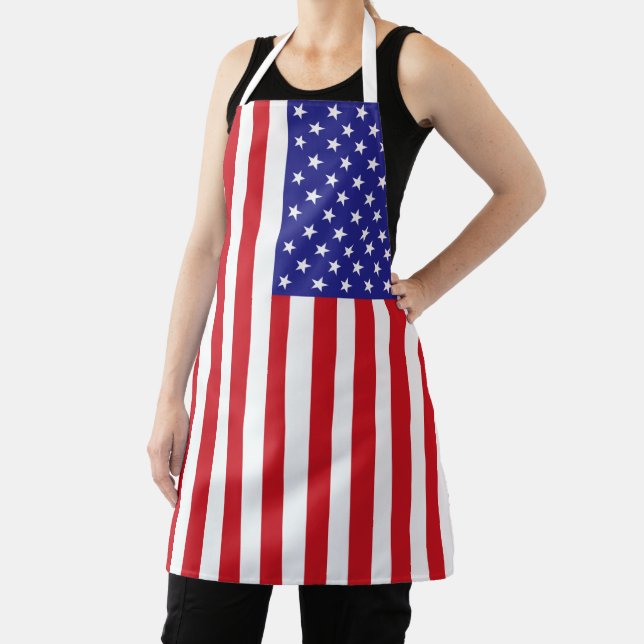 American Flag Vertical Stars and Stripes Patriot Apron (Insitu)