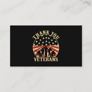 American Flag Veteran Day Thank You Veterans Business Card