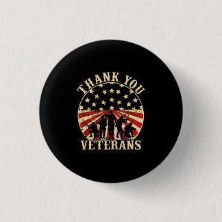 American Flag Veteran Day Thank You Veterans Button