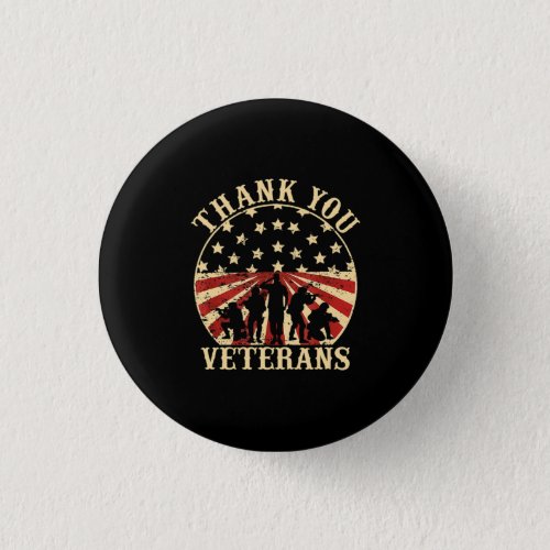 American Flag Veteran Day Thank You Veterans Button
