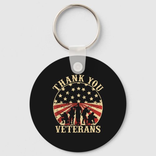 American Flag Veteran Day Thank You Veterans Keychain