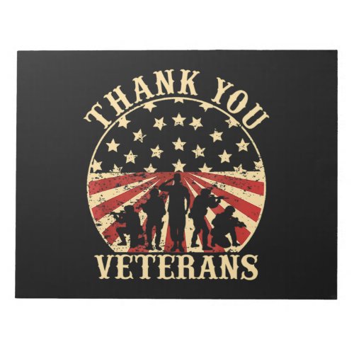 American Flag Veteran Day Thank You Veterans Notepad