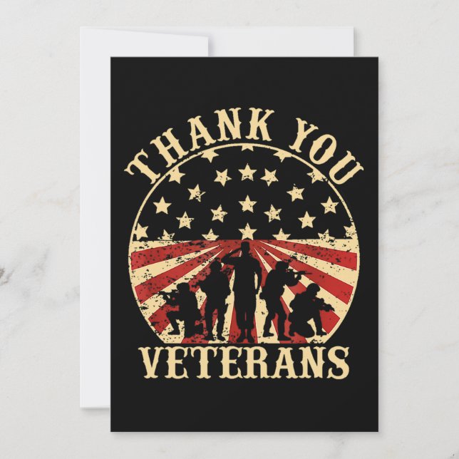 American Flag Veteran Day Thank You Veterans Save The Date (Front)