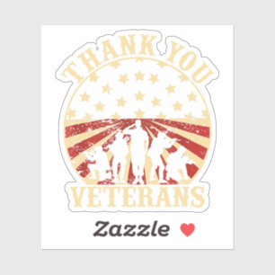 American Flag Veteran Day Thank You Veterans Sticker