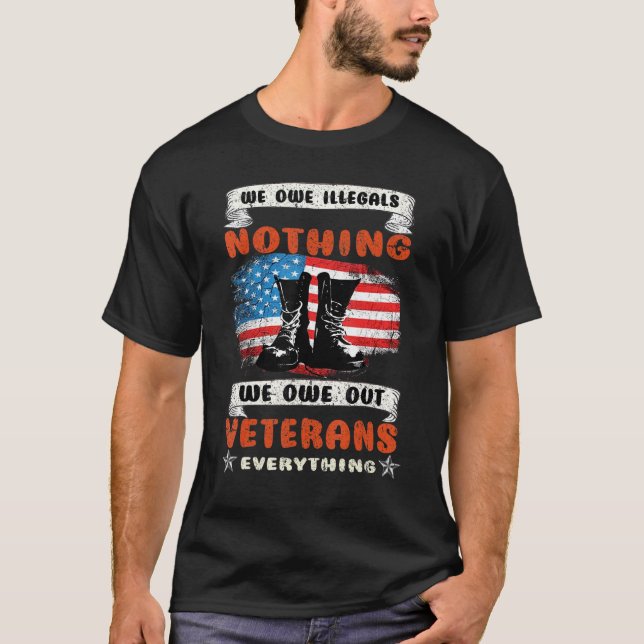American Flag Veteran Day Thank You Veterans  Vint T-Shirt (Front)