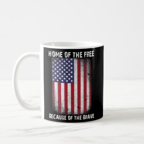 American Flag Veteran For Home Of The Free Coffee Mug