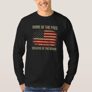 American Flag Veteran For Men Women Kids Home Of T T-Shirt
