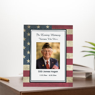 American Flag Veteran Hero Photo Funeral Foam Board