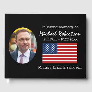 American Flag Veteran  Memorial Guest Book