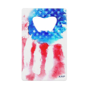 *~* American Flag Veteran Military Red White Blue Credit Card Bottle Opener