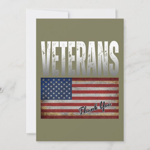 AMERICAN FLAG VETERANS THANK YOU 4TH OF JULY  INVITATION