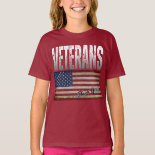 AMERICAN FLAG VETERANS THANK YOU 4TH OF JULY T-Shi T-Shirt