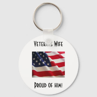 american-flag, Veterans WifeProud of him! Keychain