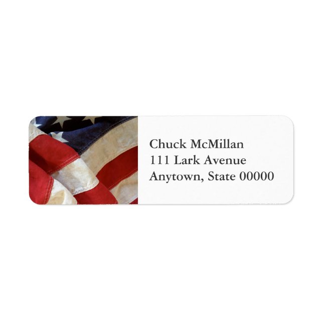 American flag view label (Front)