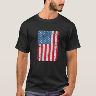 American Flag Vinatge Distressed 4th Of July Men W T-Shirt