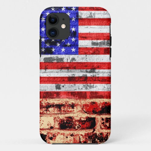 American Flag Vintage 01 iPhone 11 Case