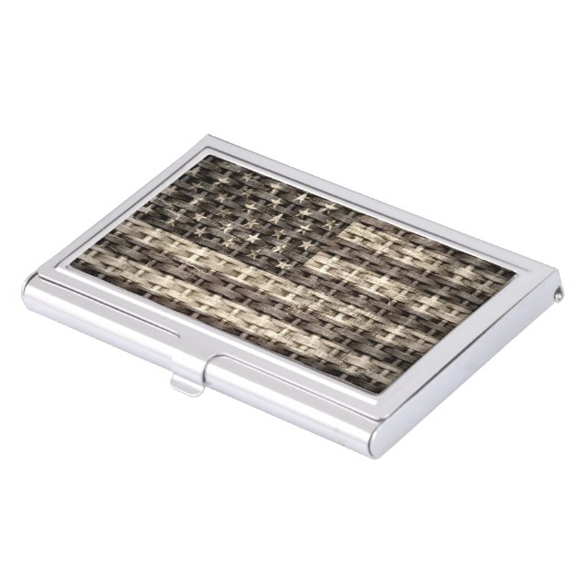 American Flag Vintage #10 Business Card Case (Front)