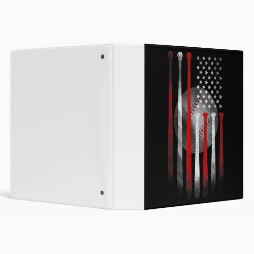 American Flag Vintage Baseball 3 Ring Binder