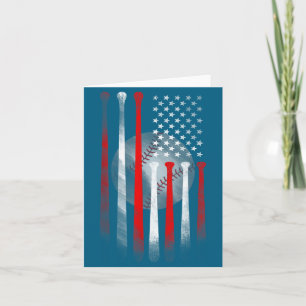 American Flag Vintage Baseball Flag Artwork Card