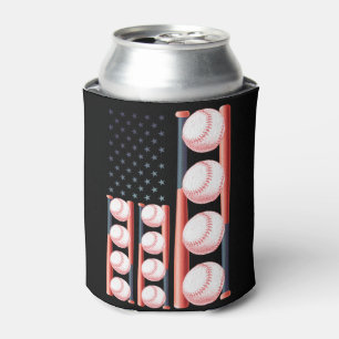 American Flag Vintage Baseball Flag Can Cooler