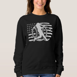 American Flag Vintage Baseball Flag Dad Mom Sweatshirt