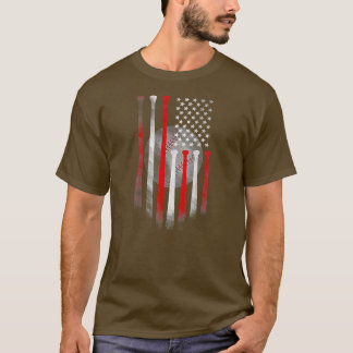 American Flag Vintage Baseball Flag Dad Mom T-Shirt