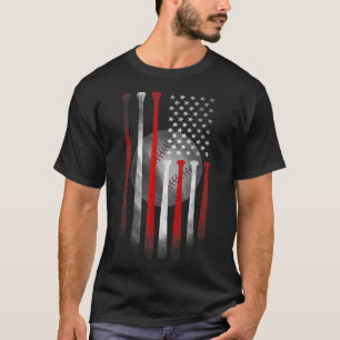 American Flag Vintage Baseball Flag, Dad, Mom T-Shirt