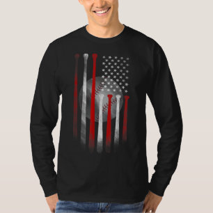American Flag Vintage Baseball Flag Dad Mom Tee