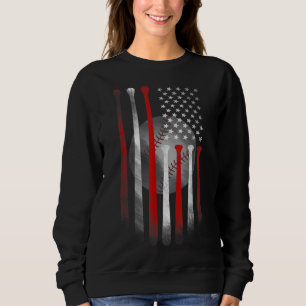 American Flag Vintage Baseball Flag Dad Mom Tee
