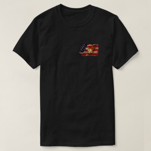 American Flag Vintage Baseball Flag T_Shirt
