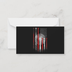 American Flag Vintage Baseball Note Card