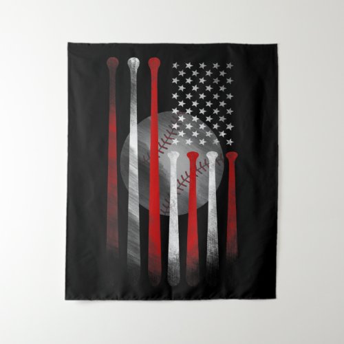 American Flag Vintage Baseball Tapestry