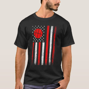 American Flag Vintage Basketball Flag Dad Mom Funn T-Shirt