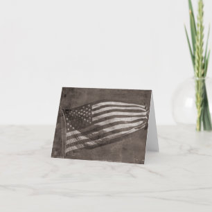 American Flag Vintage Card