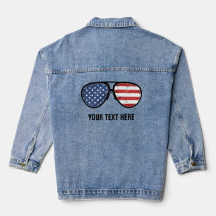 AMERICAN FLAG VINTAGE CUSTOM DENIM JACKET