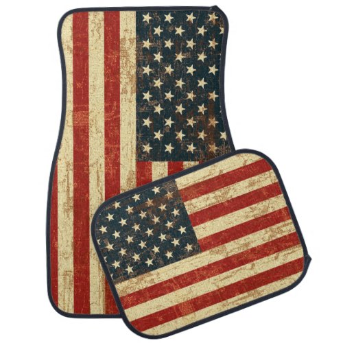 American Flag Vintage Distressed Car Floor Mat