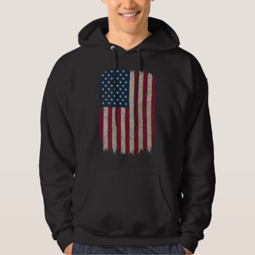 American Flag Vintage Distressed Design on Back US Hoodie