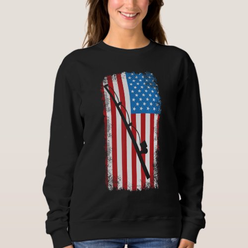 American Flag Vintage Fisherman Lucky Fishing Sweatshirt
