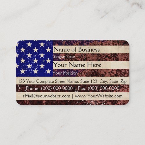 American Flag Vintage Grunge Business Card